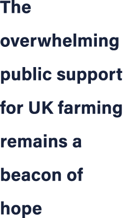 The overwhelming public support for UK farming remains a beacon of hope