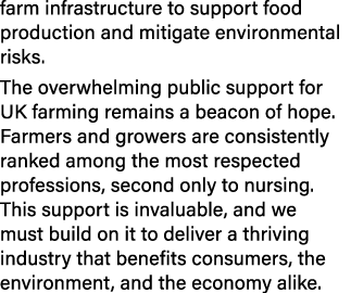 farm infrastructure to support food production and mitigate environmental risks. The overwhelming public support for ...