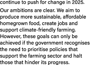 continue to push for change in 2025. Our ambitions are clear. We aim to produce more sustainable, affordable homegrow...