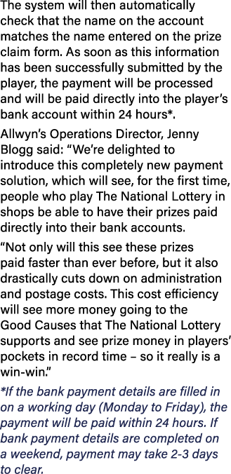 The system will then automatically check that the name on the account matches the name entered on the prize claim for...