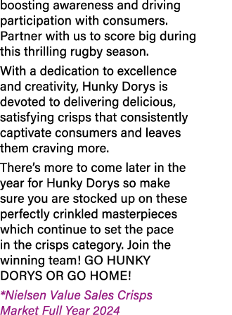 boosting awareness and driving participation with consumers. Partner with us to score big during this thrilling rugby...