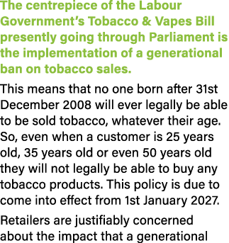 The centrepiece of the Labour Government’s Tobacco & Vapes Bill presently going through Parliament is the implementat...