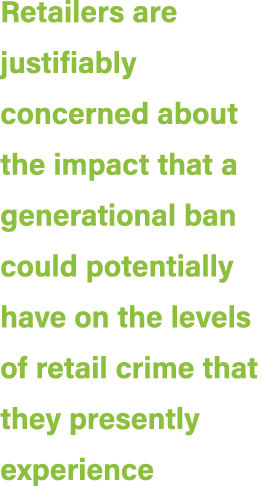 Retailers are justifiably concerned about the impact that a generational ban could potentially have on the levels of ...