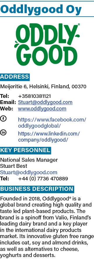 Oddlygood Oy ￼ Address Meijeritie 6, Helsinki, Finland, 00370 Tel: +35810381121 Email: Stuart@oddlygood.com Web: www....