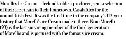 Morelli’s Ice Cream – Ireland’s oldest producer, sent a selection of their ice cream to their hometown, Casalattico f...