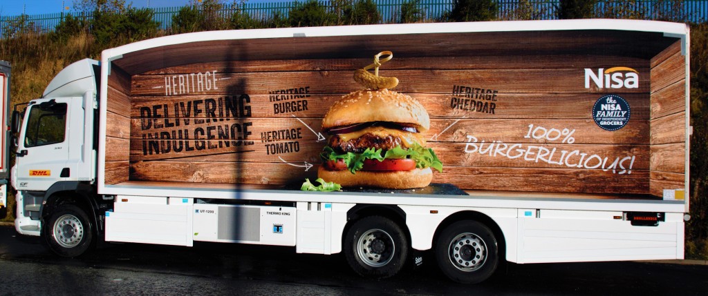 Nisa's burger-inspired 3D truck livery