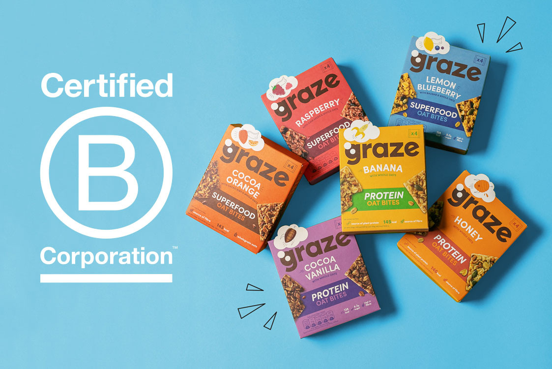 Healthy B Corp score for graze