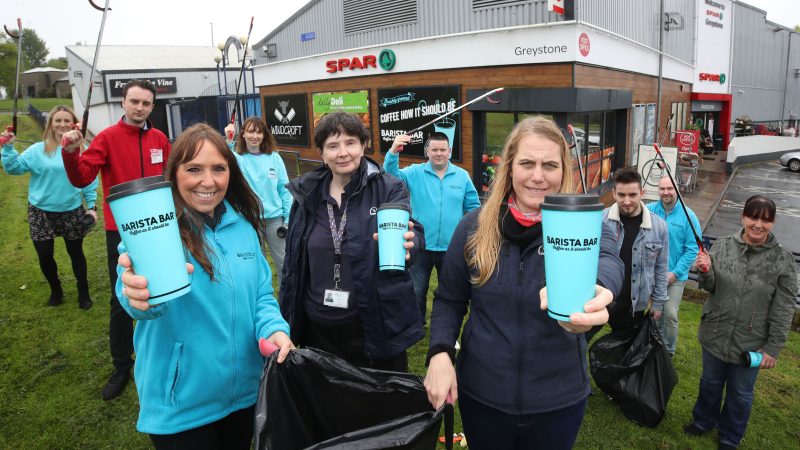    Barista Bar staff swap their coffee cups for litter pickers as they take part in Council’s first ever Big Spring Clean   