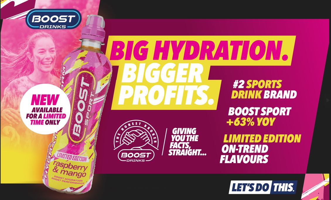Boost Drinks expands popular Sport range with limited edition Raspberry & Mango flavour
