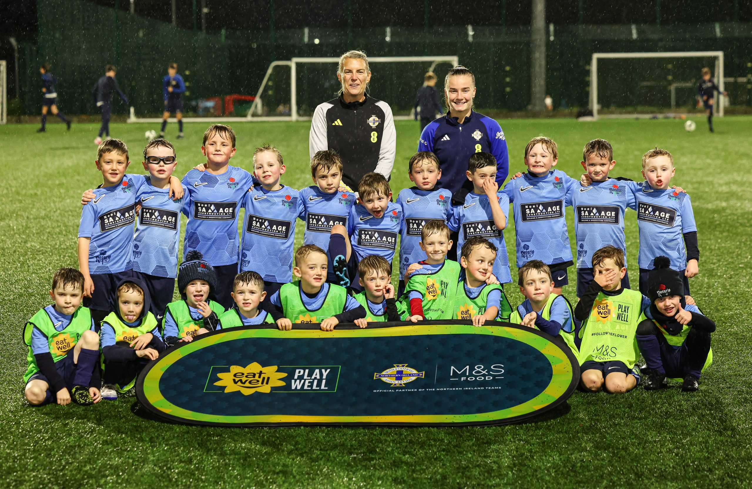 Rosario YFC footballers train with NI internationals thanks to M&S Food and the Irish FA