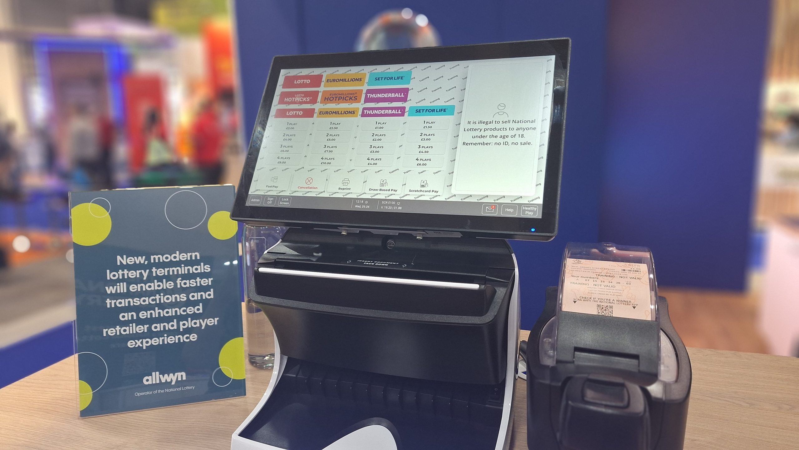 Allwyn showcases new National Lottery in-store terminals at NCS