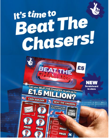 Allwyn launches the £5 Beat The Chasers National Lottery Scratchcard