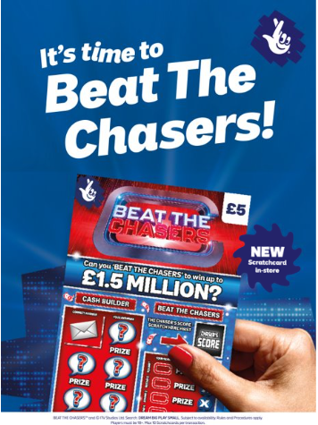 Allwyn launches the £5 Beat The Chasers National Lottery Scratchcard